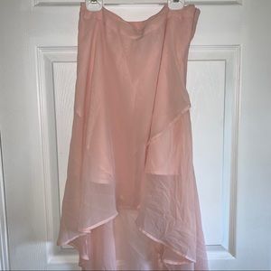 Pink High/Low Maxi Skirt